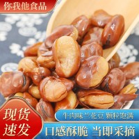 廠家供應(yīng)辦公小零食戶外露營牛肉味蘭花豆蠶豆20斤/箱批發(fā)五香